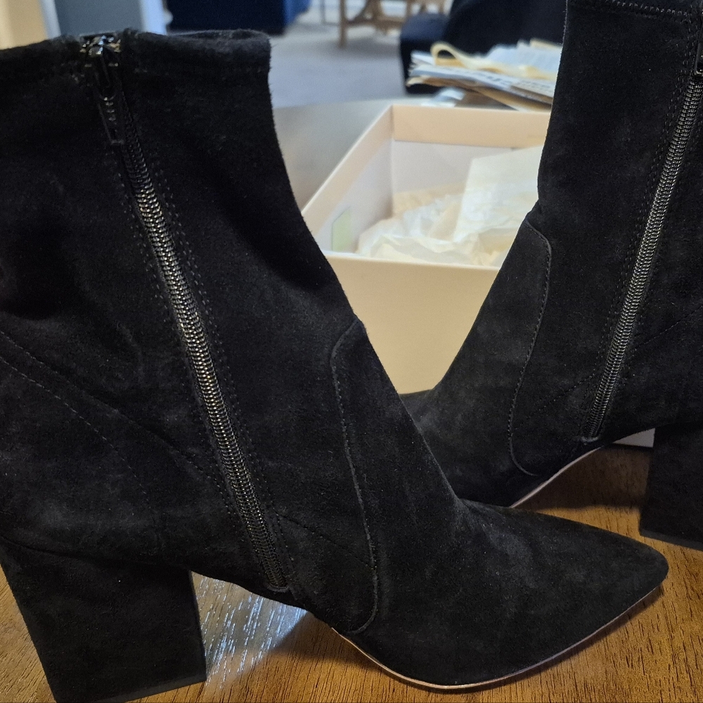 Elegant Black Suede Ankle Boots